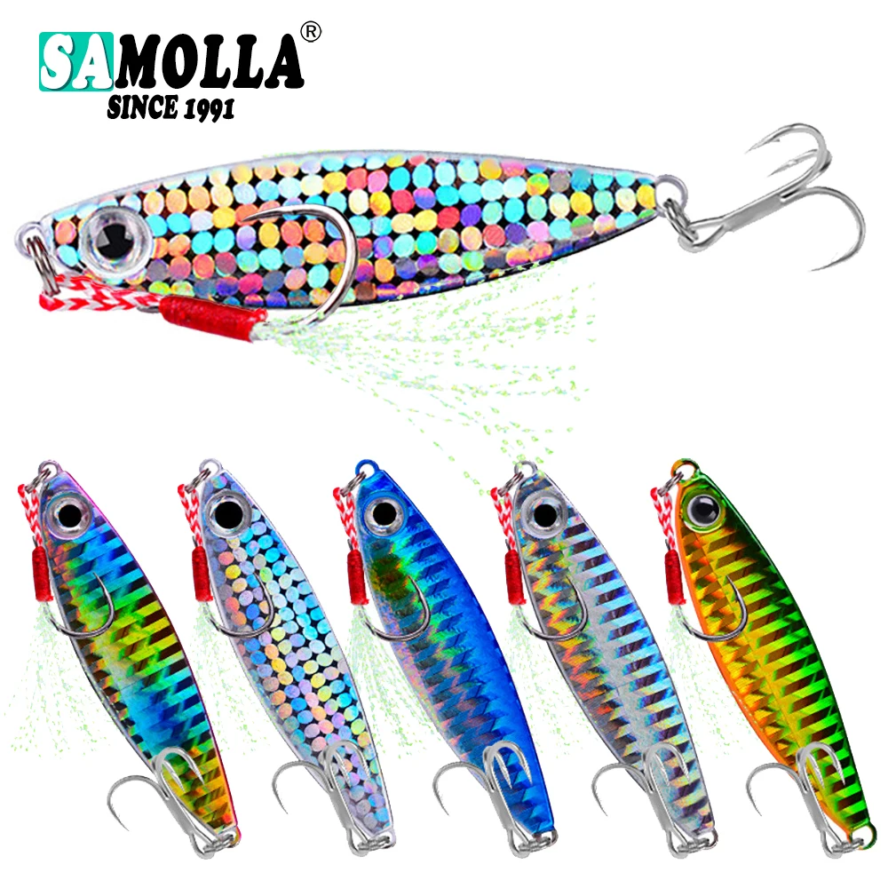 Señuelo pesca plantilla metálica lubina lucio 7-30g agua salada