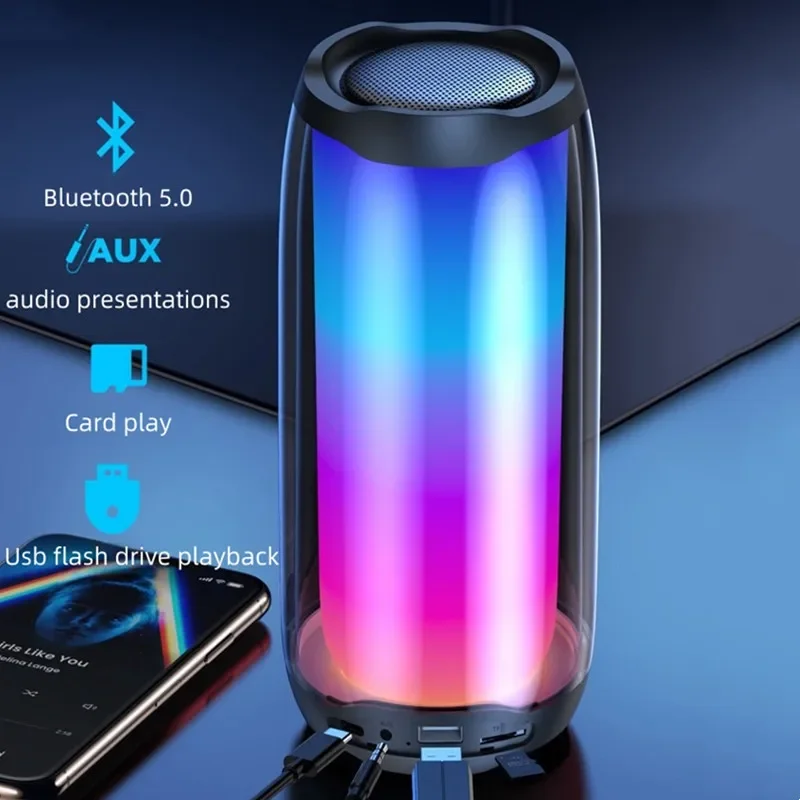 Waterproof Subwoofer With MIC Outdoor Family K Song Portable Bluetooth Speaker Sound Column Atmosphere Lamp Sound Box Boombox