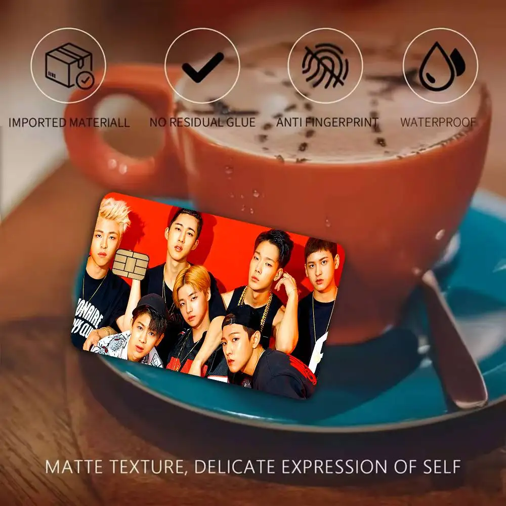 music group I-Ikon Kpop Band Game Film Cover Sticker Case for Small Chip Credit Debit Card Front Side