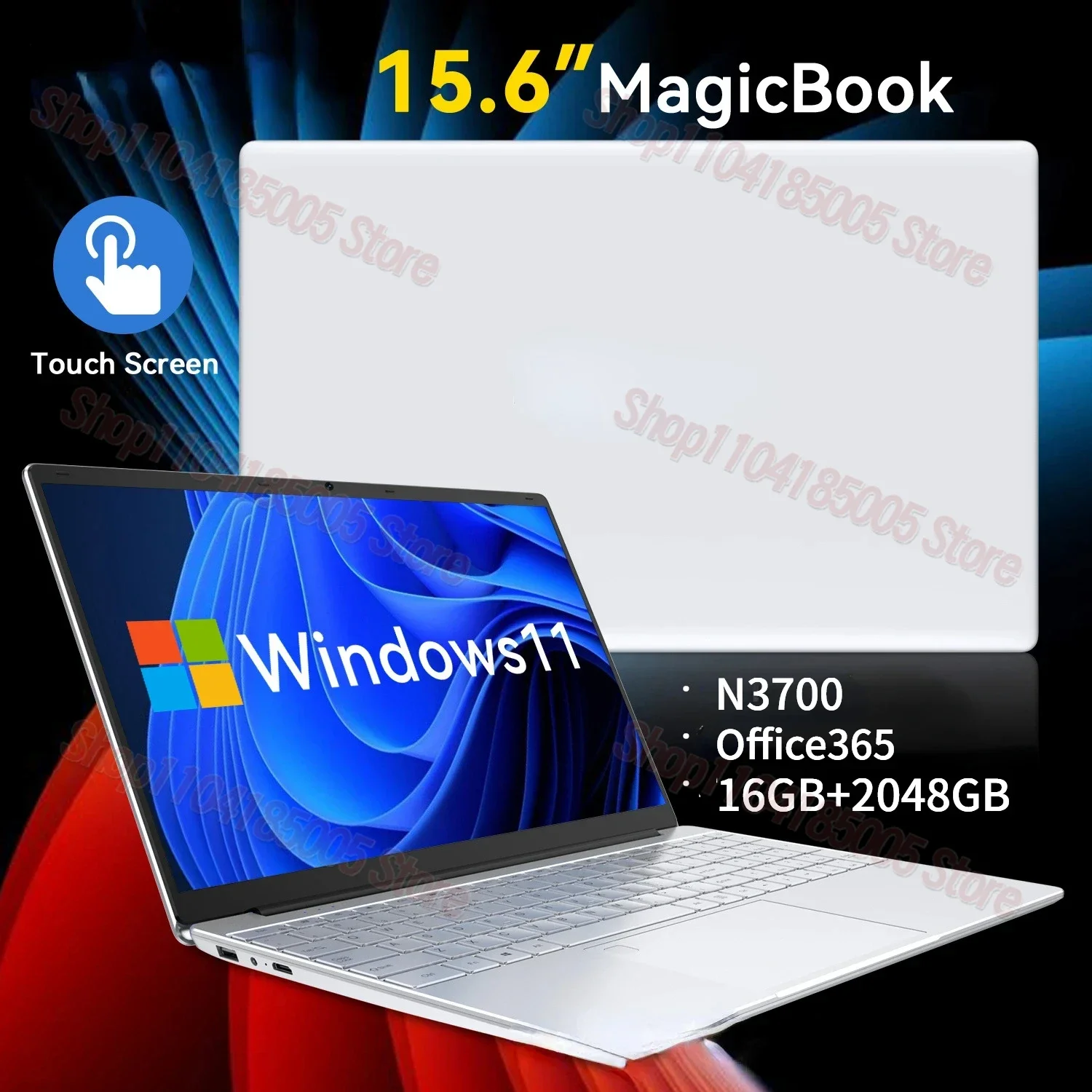 Imagem -02 - Laptop Intel N3700 Ultra-fino 15.6 Polegada 16gb de Ram Ssd 2tb Tela 1920x1080 Escritório Estudo pc Windows 11 Nova Marca 2023