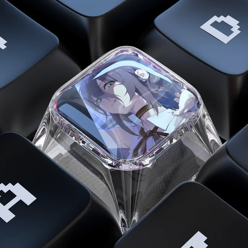 جديد بالمنشار Reze شخصية كيكابس واحدة الكرتون لطيف عبر محور أنيمي مخصص لوحة المفاتيح الميكانيكية Keycap 1u بالتنقيط الغراء كيكابس