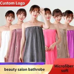 Wearable Microfiber Bathrobe for Women, Shower Soft Bath Towel for Adults, Home Beauty Salon Sweat Suit, Sauna Towels, Bathroom