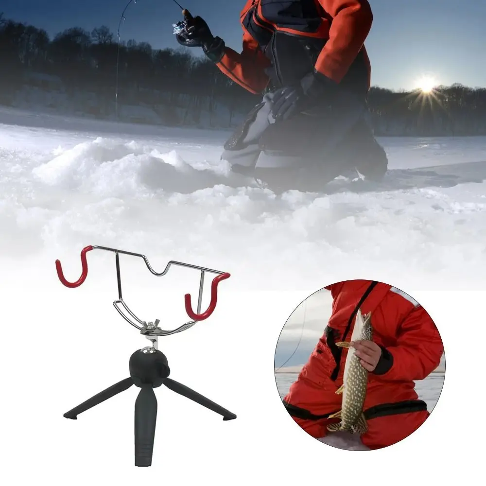 360° Adjustable Ice Fishing Rod Rack Folding Multi-functional Fishing Rod Stand Aluminum Material Ice Pole Holder view 3