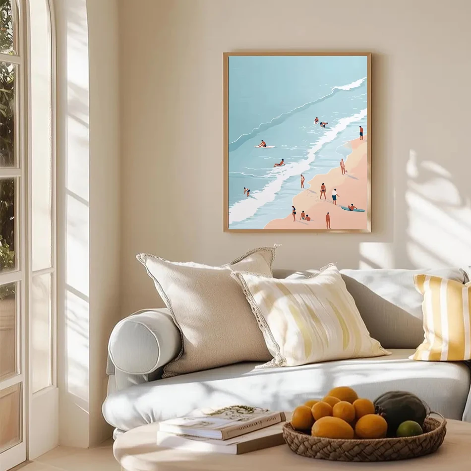 CHENISTORY Canvas Painting By Numbers Digital oil paintings Set Beach Sea For Drawing For Handiwork