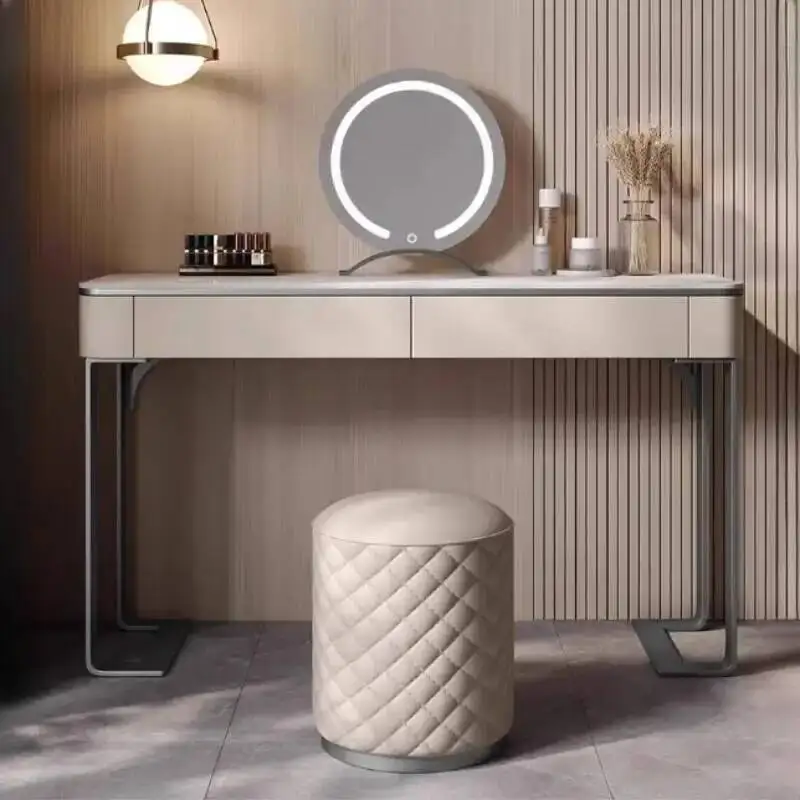 

Makeup Modern Wooden Vanity Table Mirror Nappa Storage Drawer Dressing Table Cabinet Modern Coiffeuse De Chambre Furniture