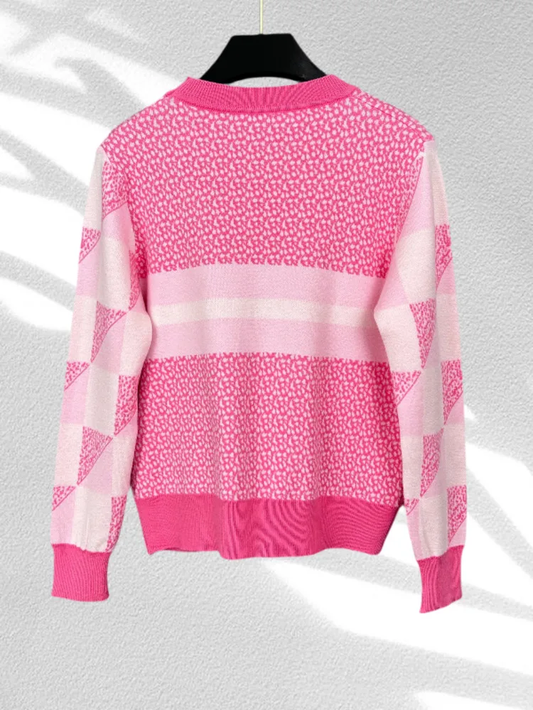 2024 Spring Diamonds Pullover Sweater Women\'s O-Neck Long Sleeve Knitted Sweaters Tops Jumper Korean Fashion Casual Knitwear