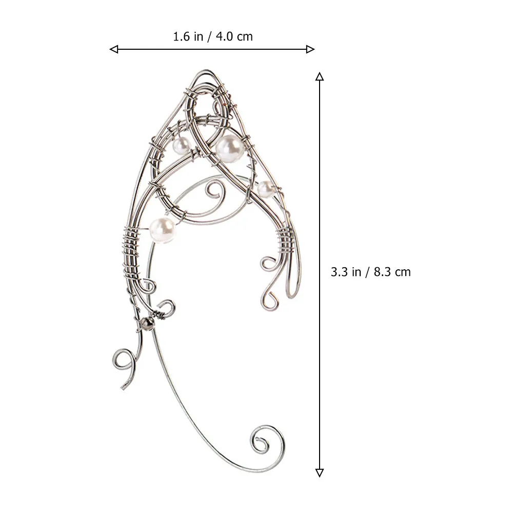 2Pcs Chic Elf Ear Cuff Jewelry Clip on Ear Hook Stylish Elegant Design for Banquet Dance Cosplay Costume Accessory Gift