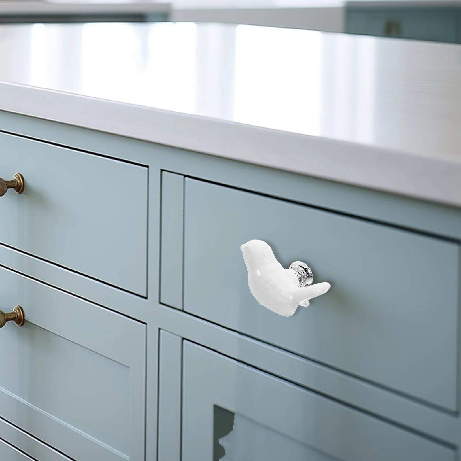 

6Pcs Ceramic Cabinet Handles Cartoon Design Single Hole Easy Install Drawer Knobs Wardrobe Door Hardware Kitchen Cupboard Pulls