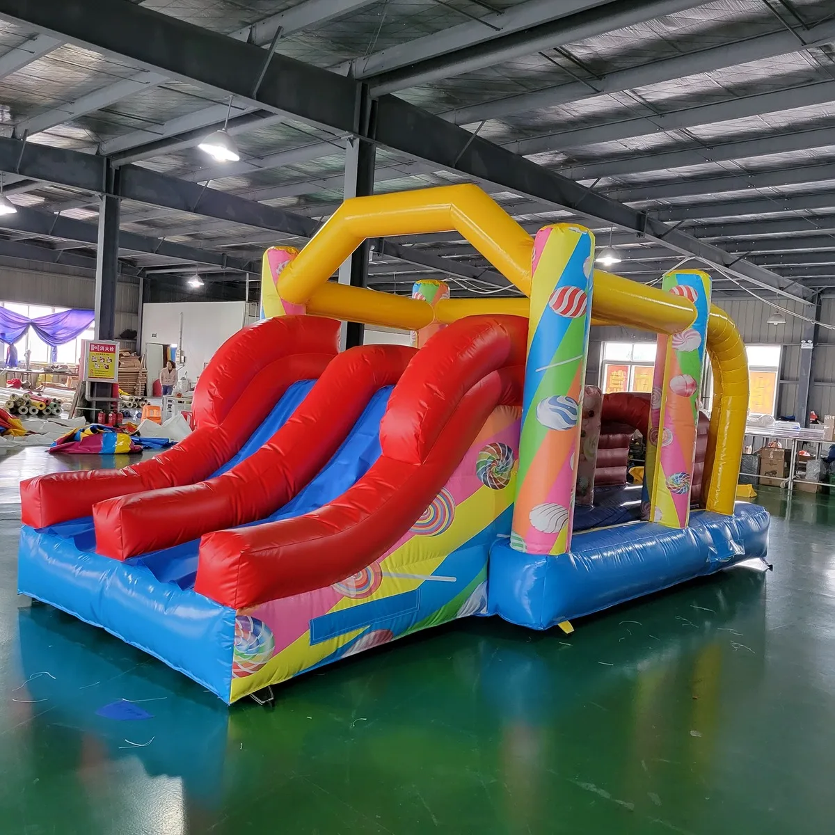 Commercial PVC Tarpaulin Kids Inflatable Castle Trampoline Slide Combo Outdoor Play Center - view 3