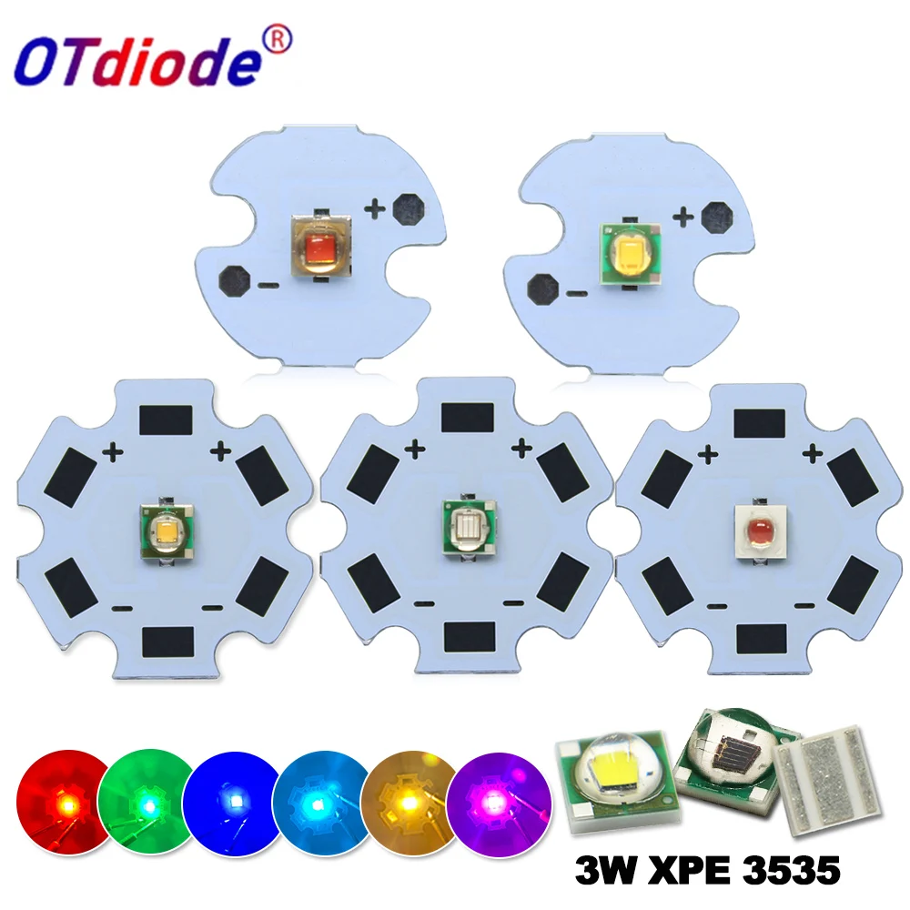 

High Power LED 3W 1W 3535 XPE Chip Cold Warm White UV Royal Blue Deep Red Green IR RGBW 365 395 410 450 660nm 730 850 940nm Bead
