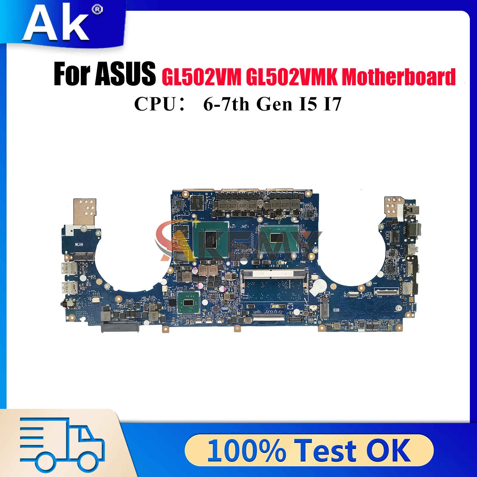 

Материнская плата для ноутбука GL502VMK для ASUS ROG Strix GL502VMK GL502V GL502VM, материнская плата для ноутбука с процессором I5 I7, 100% тестирование, ОК, быстрая доставка