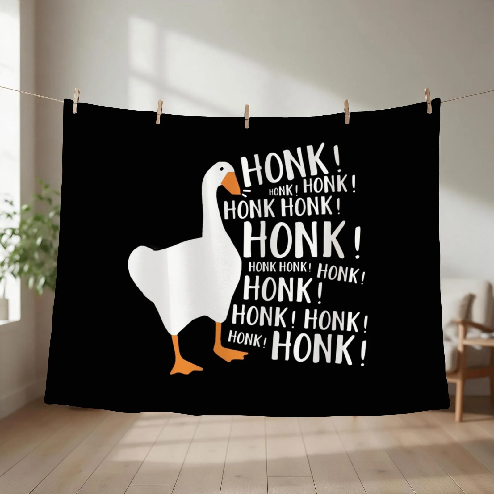 Untitled Goose Game T-ShirtUntitled Goose Honk Throw Blanket couch cozy soft plush fuzzy picnic outdoor blanket