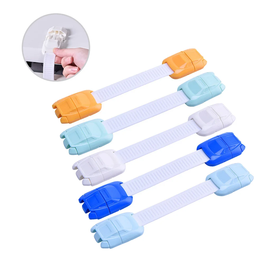 

5Pcs Multifunction Car Shape Child Security Lock Baby Proofing Cabinets Drawers Fridge Doors Anti Pinch Hand Protection Assorted