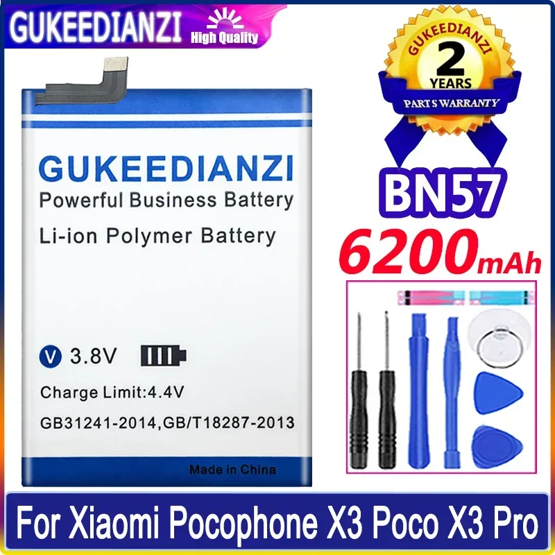 GUKEEDIANZI Battery BN57 BN61 For Xiaomi Pocophone X3 Poco X3 X 3/X3 Pro X3Pro Batteries