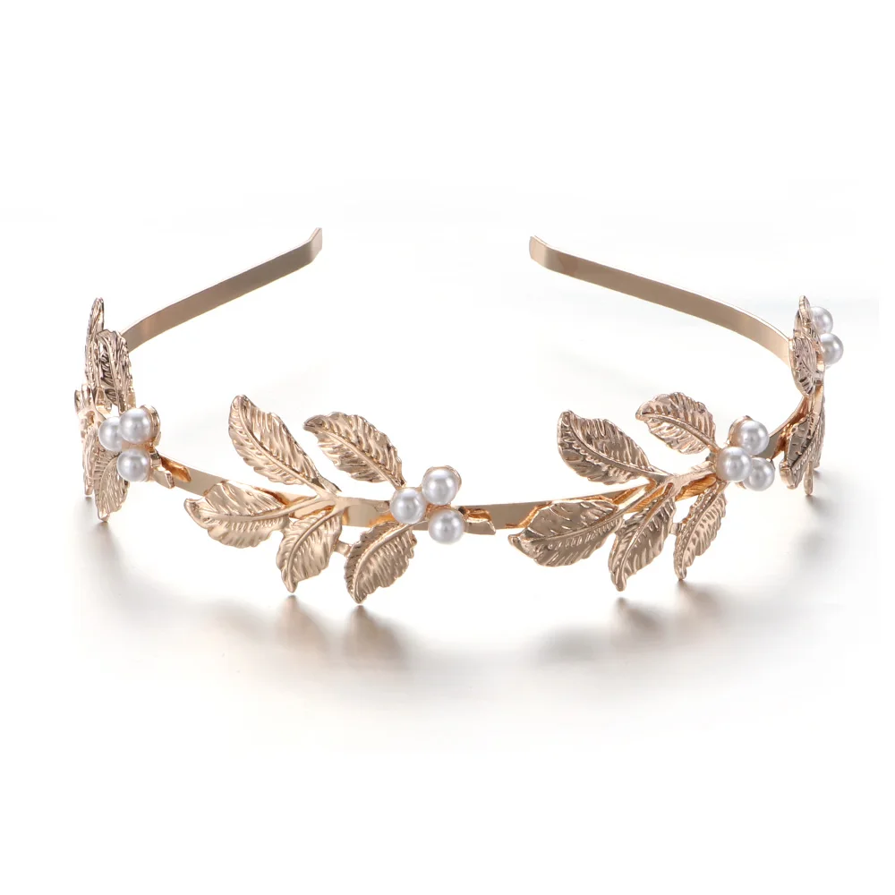 Retro Crowns Hair Jewelry Tiara Leaves Hair Bands Bride Headbands Wedding Hair Accessories Hair Hoop
