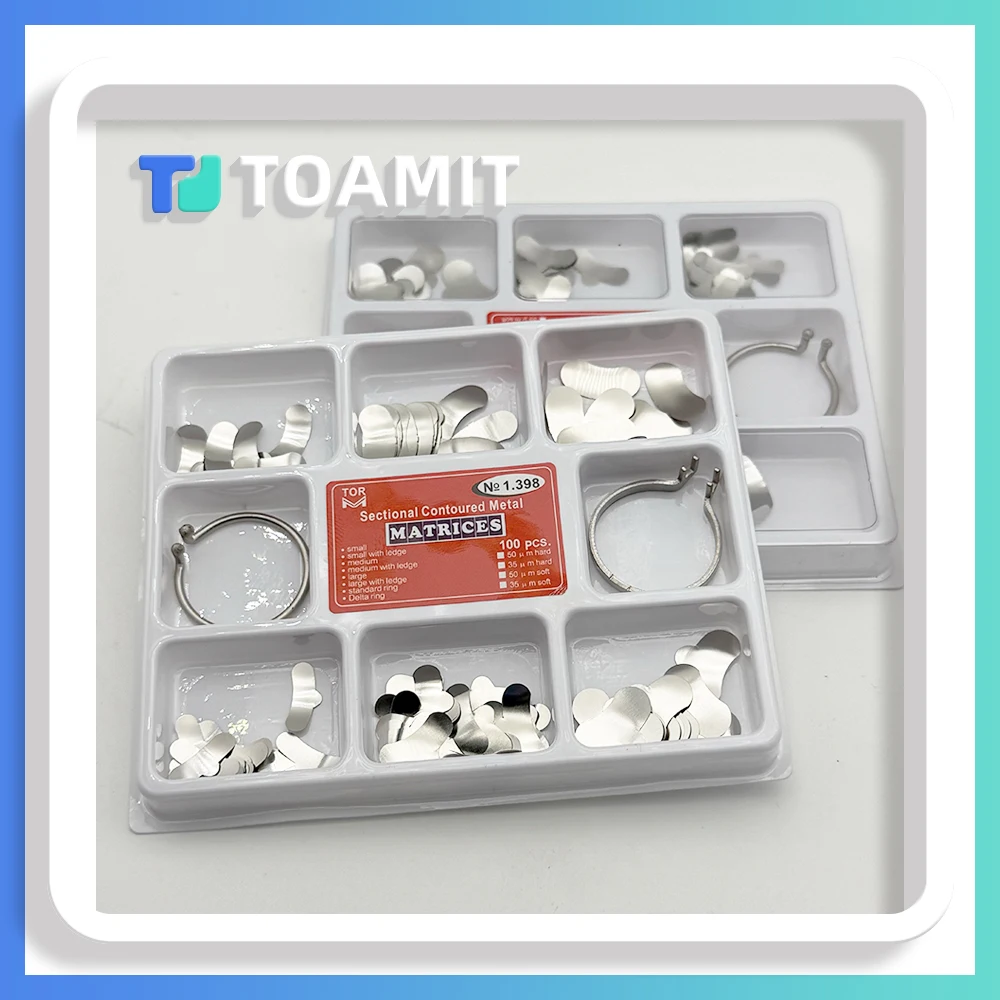 

100pcs Dental Matrix Sectional Contoured System Metal Clamping Seperating Ring Autoclavable Bands Rings Full Teeth Dentistry