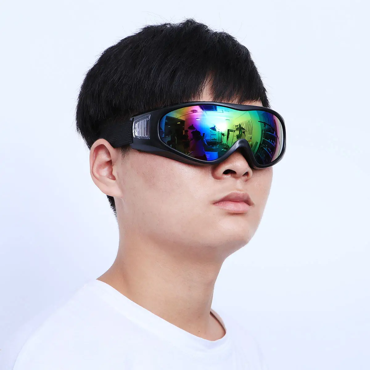 

Unisex Windproof Outdoor Ski Goggles Blue Frame Colorful Lens Cycling Protective Safety Glasses Uv400 Anti-Fog