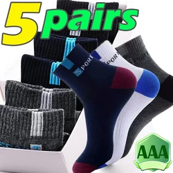 5Pairs Men Bamboo Fiber Autumn Winter Men Socks Breathable Cotton Sports Sock Breathable Deodorant Business Socks Size 37-43