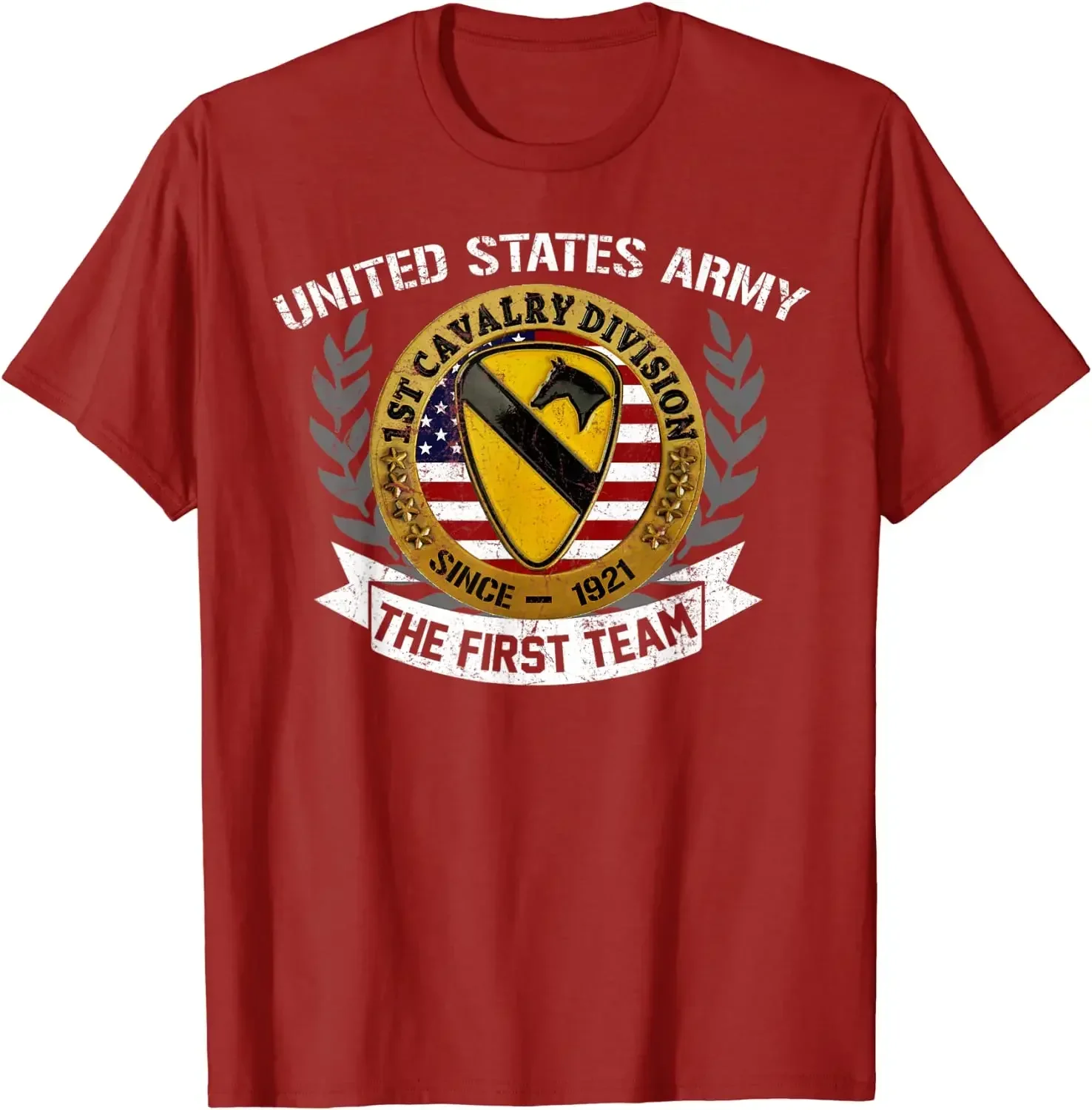 1st Air Cavalry Division , U.S Army Veteran Men T-Shirt Short Sleeve Casual 100% Cotton O-Neck Summer Tees