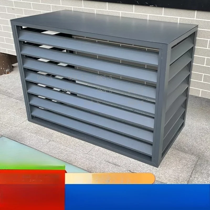 Electric & Manual Aluminum Alloy Louver Protective Cover, Rainproof Vent Cover for Outdoor Air Conditioner Outer Machine