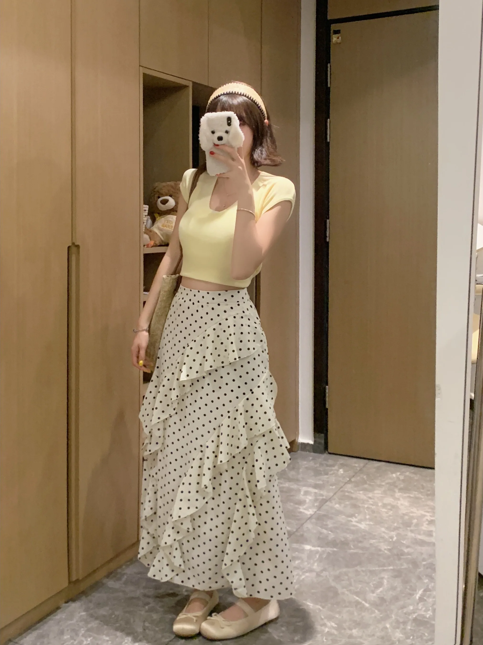Übergröße Sommer Polka Dot Asy – A-Line Skirt Midi Bewertung und Preis