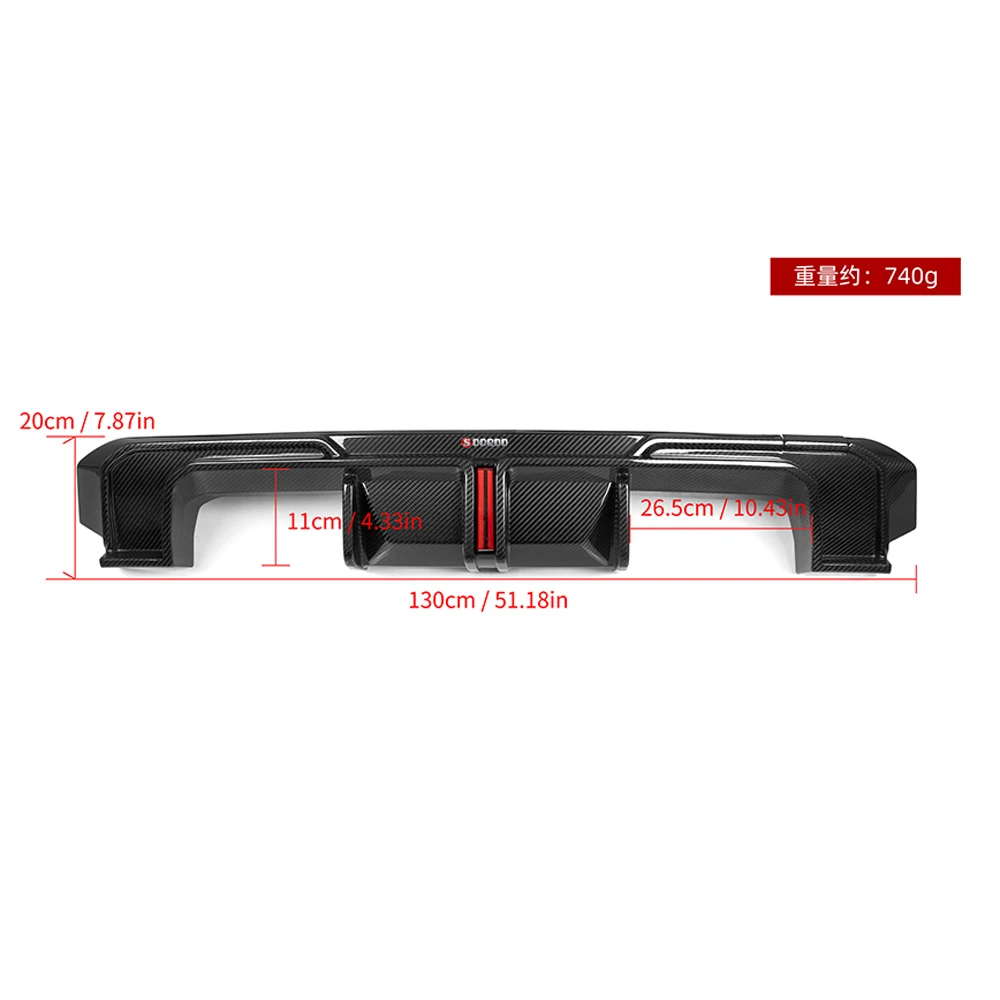 For DESIGN SQ Style M3 M4 Rear Diffuser Dry Carbon Fiber Rear Bumper Lip BMW M3 G80 G81 M4 G82 G83 2020-IN