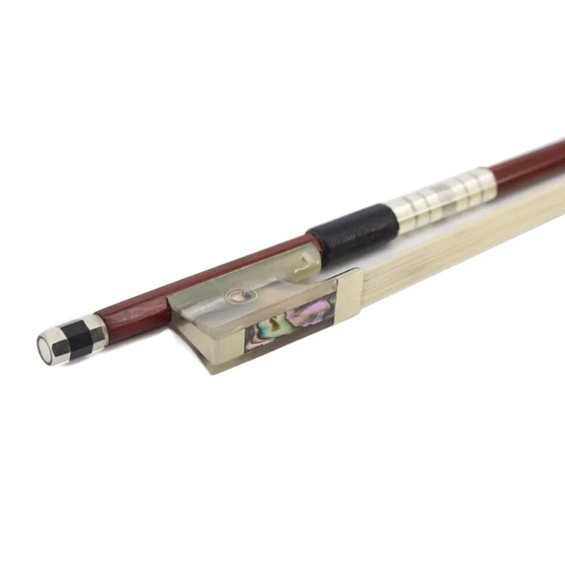 White horn green sandalwood violin bow, pure ponytail, silver