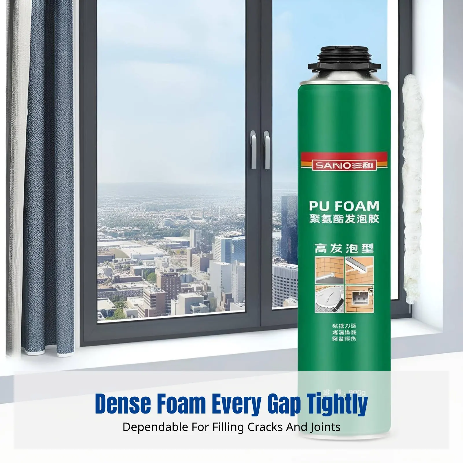 Waterproof Polyurethane Foam Sealant, Firm Expanding Filler, Opening Gap Insulation, Multi-Scene Caulking