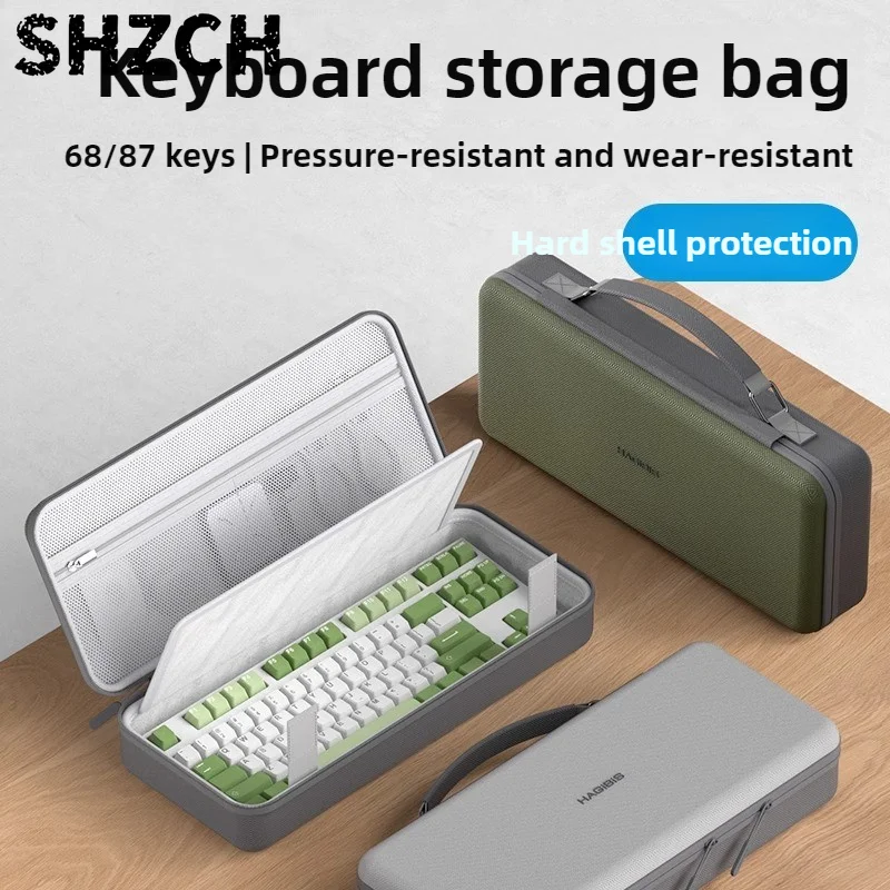 ‌Mechanical Keyboard Storage Bag Shockproof Hard Shell Case Gaming Peripherals Organizer with Cushion Portable Mouse Bags