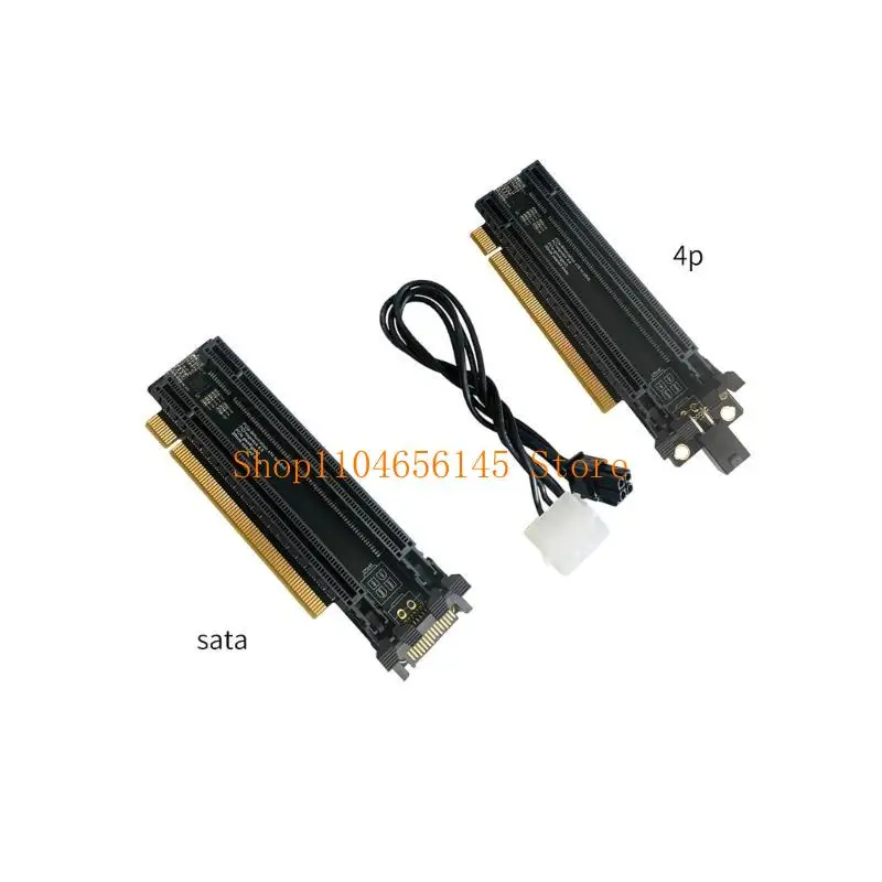 652F PCIE x16 1 to 2 Gen4 Adapter Card 4P Power Port Split Card for PC