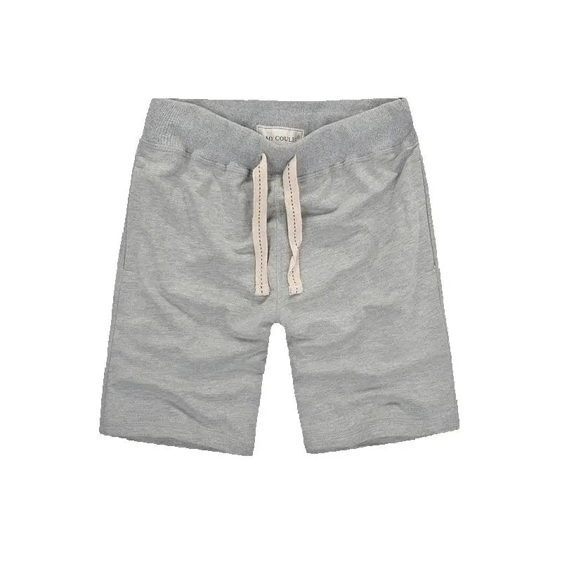 Cinza algodão shorts homens verão esporte fitness gym workout jogger shorts com bolso de alta qualidade plus size casa casual sweatshorts