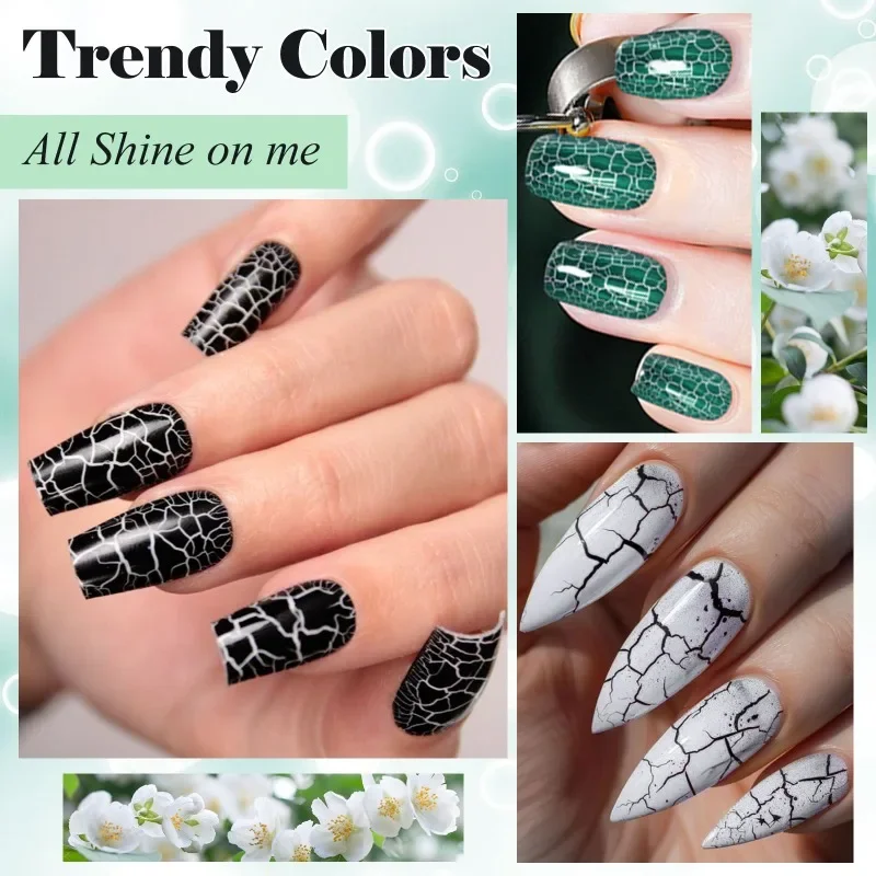 ชุดยาทาเล็บเจล MTSSII 6 ชิ้น แบบแตกเป็นลายหินอ่อน แห้งเร็ว ไม่ต้องใช้หลอดไฟ สำหรับตกแต่งเล็บ ทำเล็บ DIY