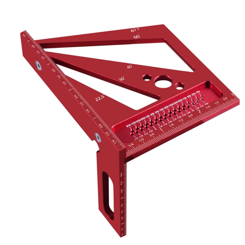 1pc Multi-Angle Measuring Ruler Aluminum Alloy Woodworking Square Protractor Layout Measuring Tools For Engineer Carpenter