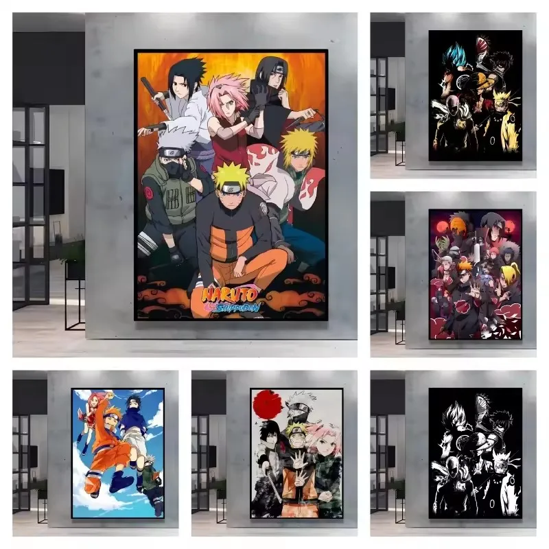 

Japanese Anime Poster Naruto Sasuke Kakashi Character Canvas Printing Classic Wall Art Print Modern Room Bedroom Decoration