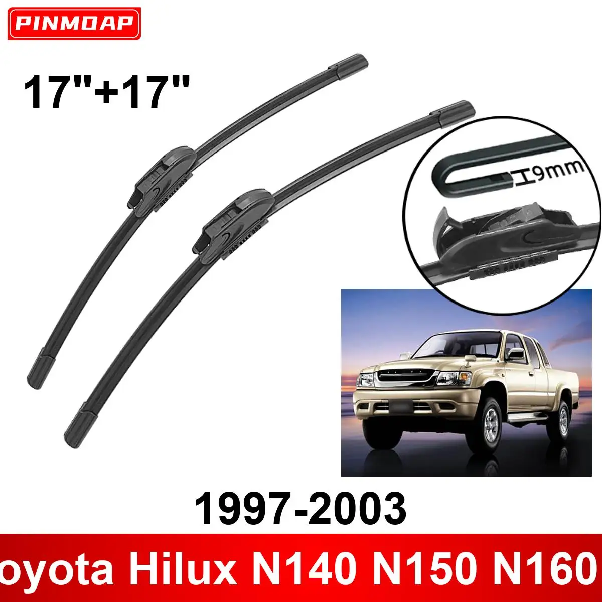 Щетки стеклоочистителя для Toyota Hilux N140, N150, N160, N170, 1997-2003, 17 + 17 дюймов