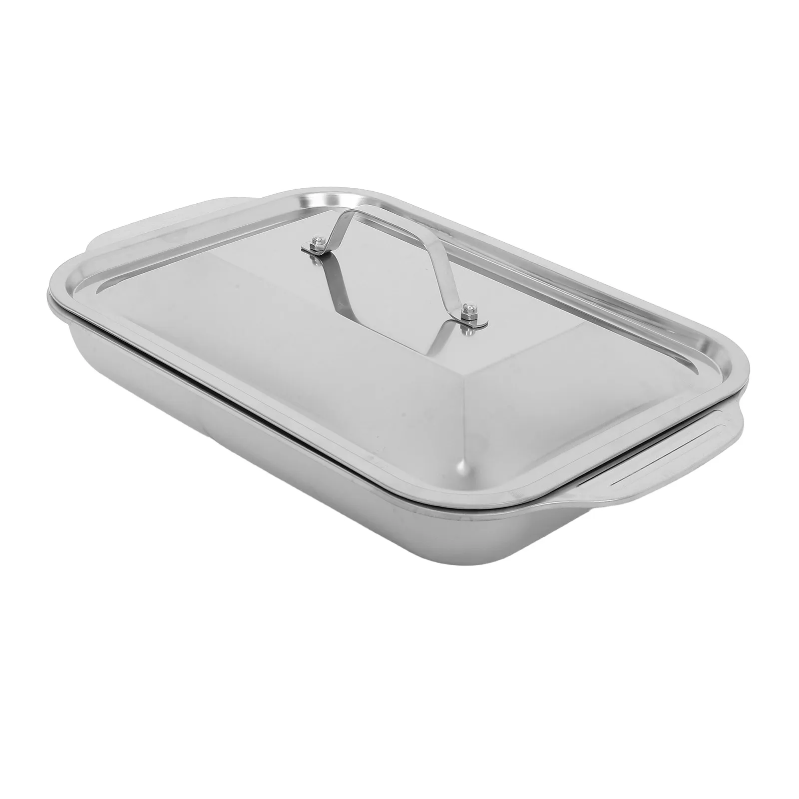 Baking Tray Rectangular Grill Plate Oven Stainless Steel Fish Pan Cookie Steaming Non Stick Frying Pans Platter Serving view 5