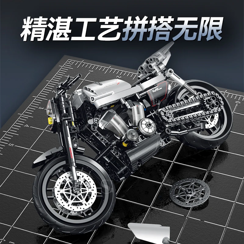 جديد 1:8 XR1200 دراجة نارية اللبنات مجموعات مدينة نموذج دراجة نارية الطوب الفني الاطفال الكبار هدايا الهالوين 533 قطعة #3