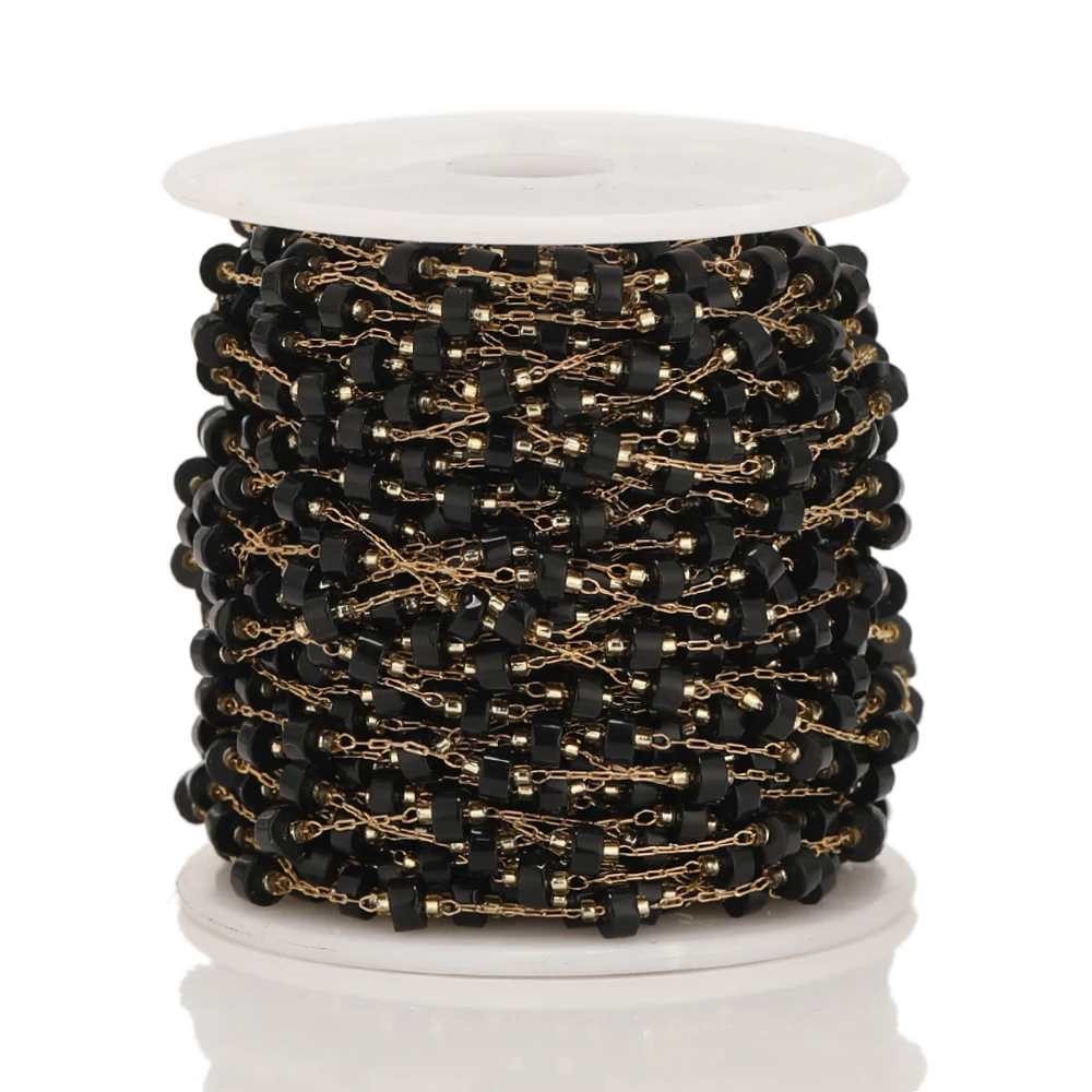 1 Meter Zylinder aus Naturstein mit Edelstahlketten für DIY-Schmuckherstellung, Halskettenzubehör, Armbandkomponenten und Zubehör – Detail 10