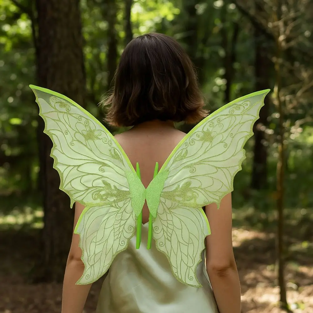 

Colorful Butterfly Fairy Wings Gradient Sheer Elastic Shoulder Straps Elf Wings Costume Sparkling Organza Handmade