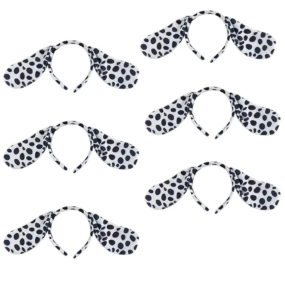 

Набор из 6 детских головных уборов: милые ушки далматинца, мультяшные зооаксессуары для волос, забавные украшения для вечеринок в виде ушей собаки из зоопарка