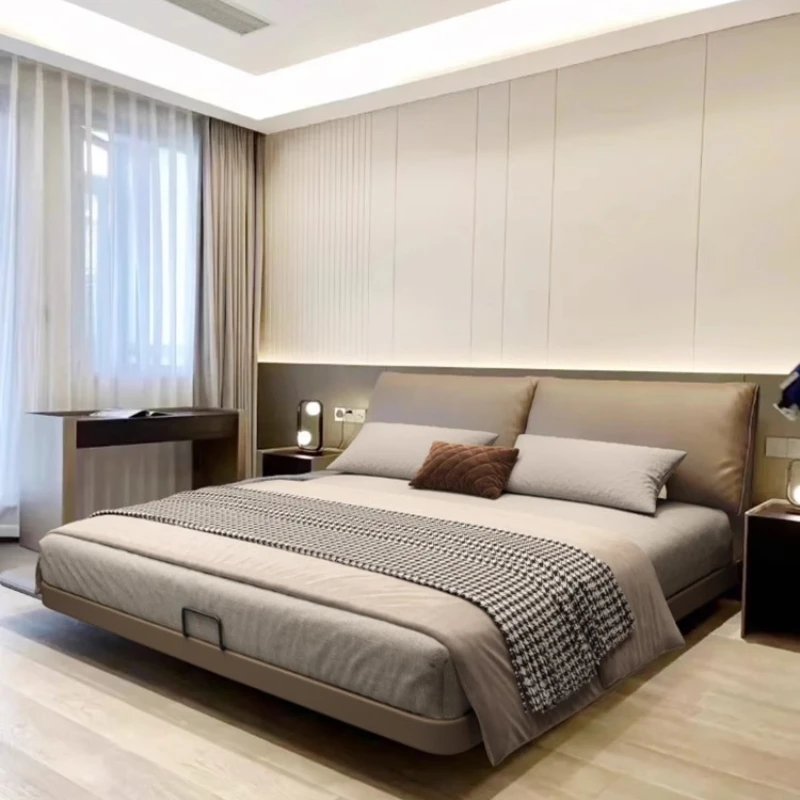 

Storage Lounge Double Bed Adults Household Solid Headboards Double Bed Modern Floating Muebles Para Hogar Bedroom Furniture