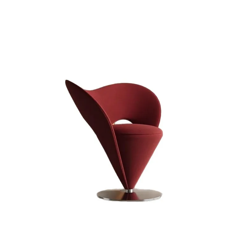 

French light luxury single sofa chair designer heart-shaped girls makeup stool casual conical senior princess chair