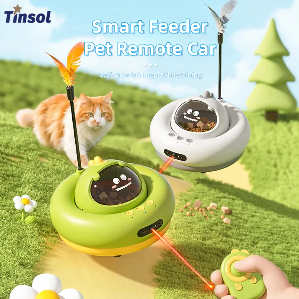 TINSOL Intelligent Leakage Food Tease Cat Toy Cat Interactive Entertainment Remote Control Car Pet Electric Toy Dog Cat Training