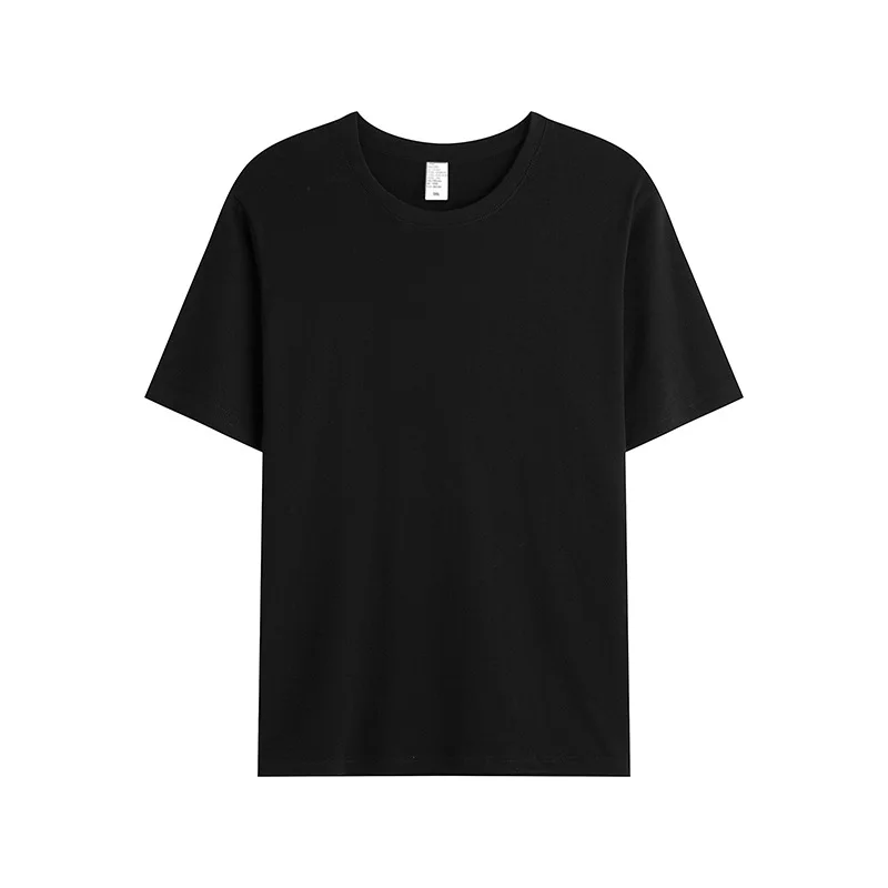160Polyester Cotton Round Neck Short SleeveTMen's Solid Color Round Neck-Shirt Advertising Shirt Production Printing