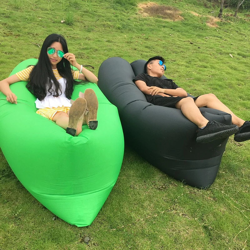 Portable Inflatable Chair Outdoor Beach Relaxing Armless Chaise Lounge Comfortable Camping Strandliegen Reclining Loungers