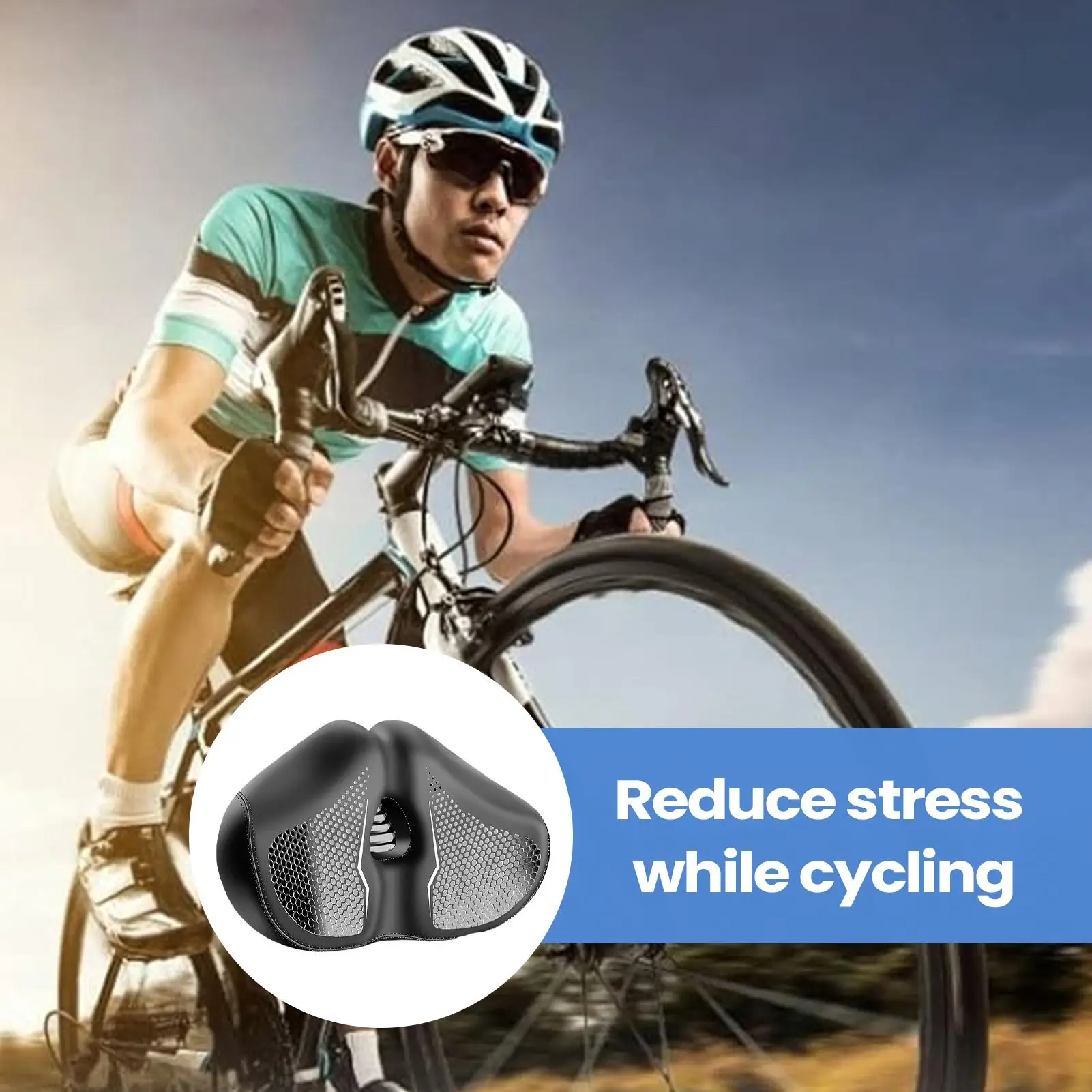 

Road Bikes Seat Breathable Womens Bikes Seat Shockproof Anti-slip Sponge Padded Cushion For Cruiser Cycling Youth Women Exercise