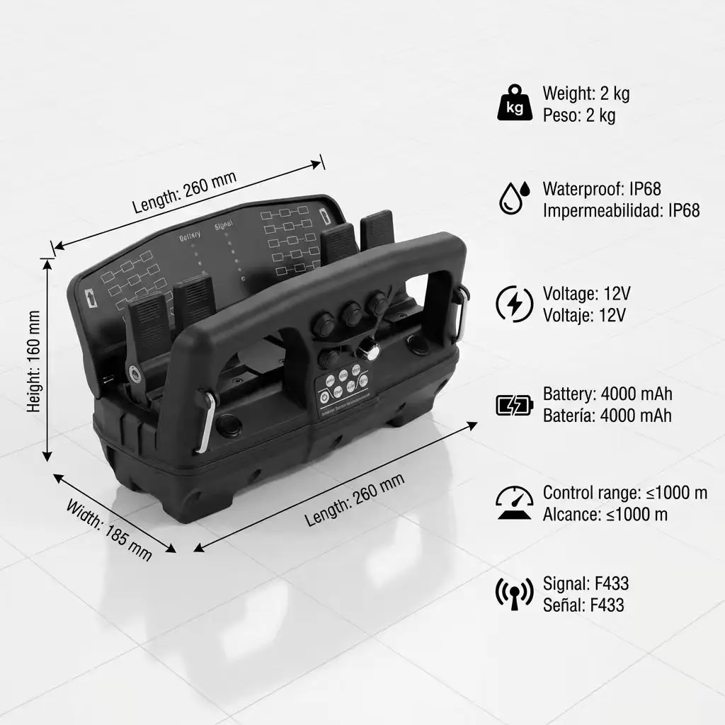 

Industrial Waterproof Wireless Proportional Controller 4 Joysticks 12V/24V for Truck Crane Remote Control