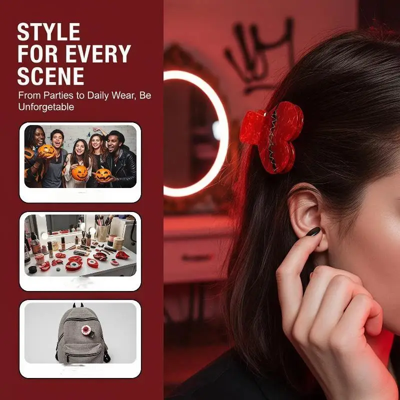 Sweet Color Block Heart Claw Clip Cartoon Pattern Shark Hair Clip for Photo Shoot Outfit Matching Women Hair Accessory