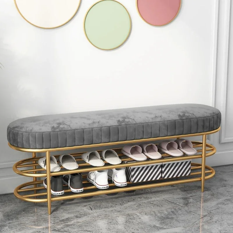 Shoe Storage Bench with Seat Cushion Multi-Function Shoe Rack Shelf Living Room Entryway Furniture for Hallway and House