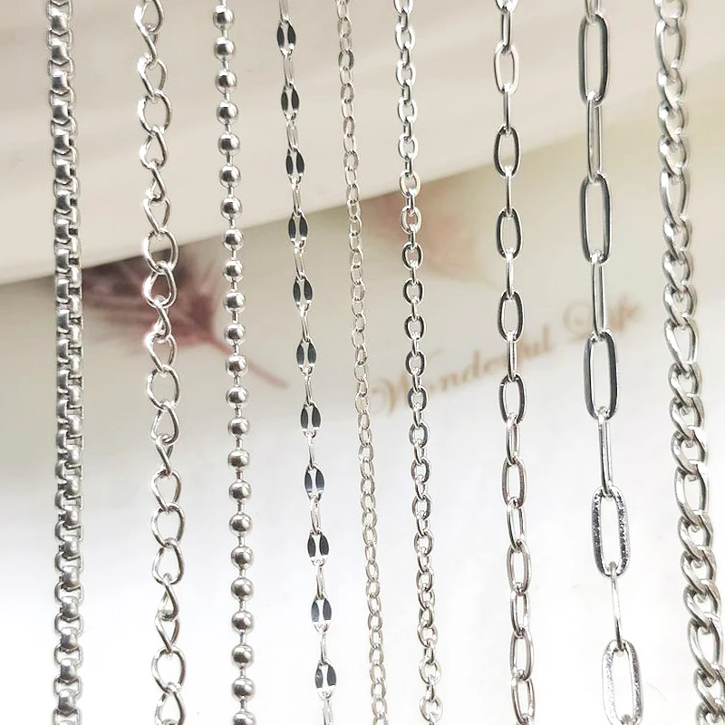 스테인리스 스틸 항알레르기 2미터 링크 체인, 쥬얼리 제작 DIY 목걸이 팔찌 체인 액세서리, 비즈 장식, 변색 없는 체인